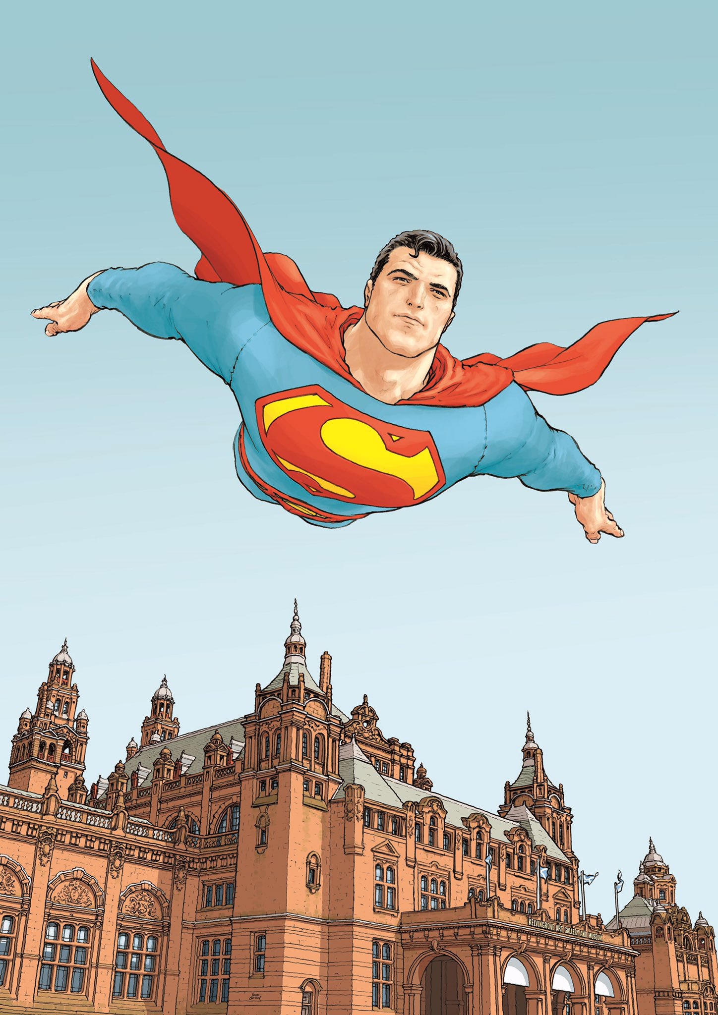 Superman mid-flight by Frank Quitely