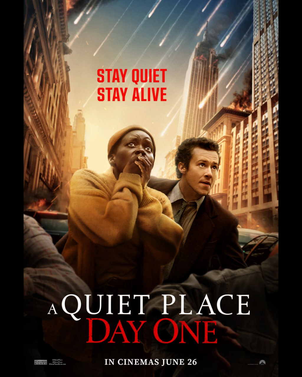 A Quiet Place: Day One New Posters Starring Lupita Nyong'o and Joseph Quinn Witnessing Something Horrific and Trying Not To Scream