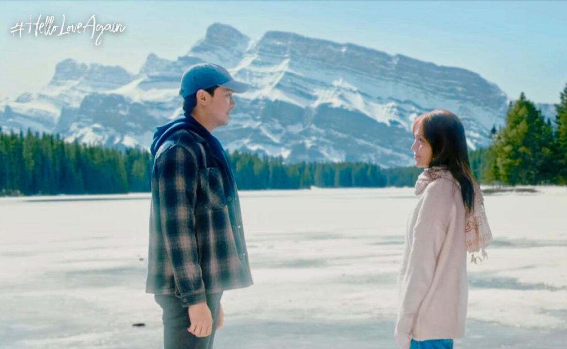 Still from Hello, Love, Again teaser featuring Alden Richards and Kathryn Bernardo.