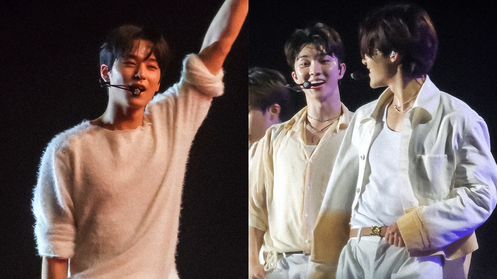 THE BOYZ Juyeon (Left), Q and Kevin (Right) interacting with fans