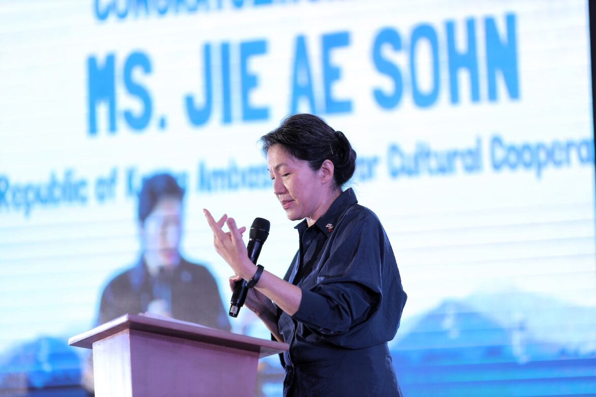 The Republic of Korea Ambassador for Cultural Cooperation, Ms. Jie Ae Sohn, offers a congratulatory message celebrating the 75th anniversary of diplomatic relations between the Philippines and Korea