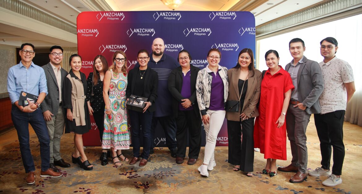 One advocacy amplified by over 60,000 voices at TP in the Philippines. Present during the forum were (from left): Neil Norman Littaua, director of Human Resources; Adrian Elumba, manager of Media Relations; Rechelle Facun, manager of Industry Relations; Michelle Manalo, senior vice president of Business Development; Natalie Davies, vice president, ANZCHAM; Toni Tompar, executive vice president of Operations; Jeffrey Johnson, chief people officer; Aura Manalo, Impact Sourcing specialist; Glazel Velasco, TP Baguio site director; Jewel Olarte, director of Business Development; Fides Ricasa, executive vice president of Business Development; Nash Frias, director of External Relations; Michael Bacaro, Brand Marketing specialist.