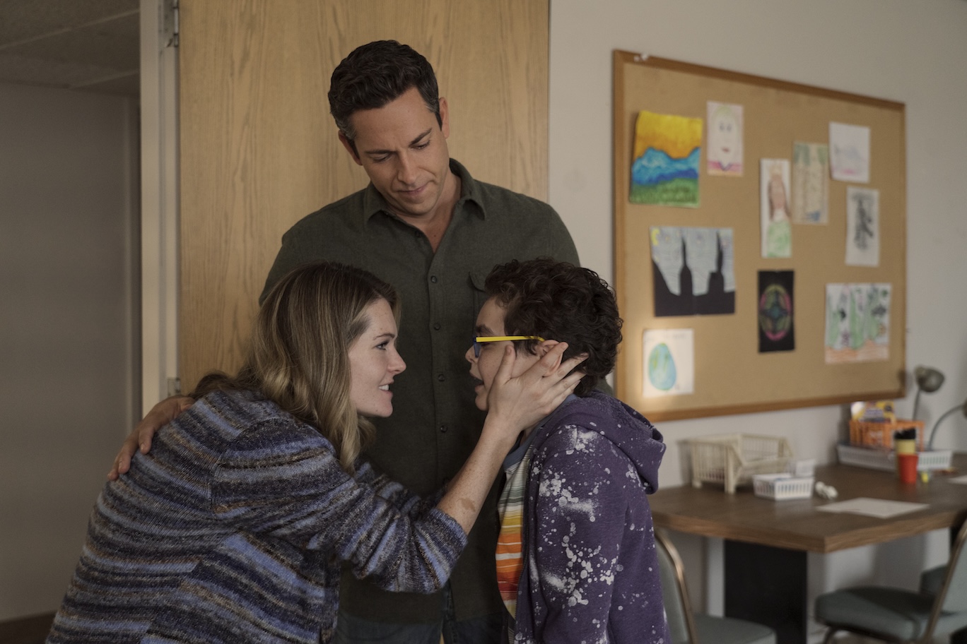 Meghann Fahy, Zachary Levi and Jacob Laval in “The Unbreakable Boy” | Photo from Lionsgate Films