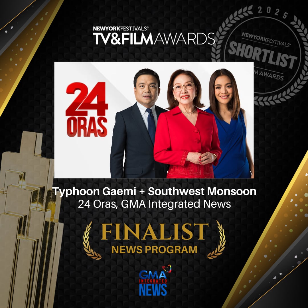 The special coverage of GMA Integrated News’ ‘24 Oras’ on Typhoon Gaemi and Southwest Monsoon is a finalist under the News Program - Newscast category